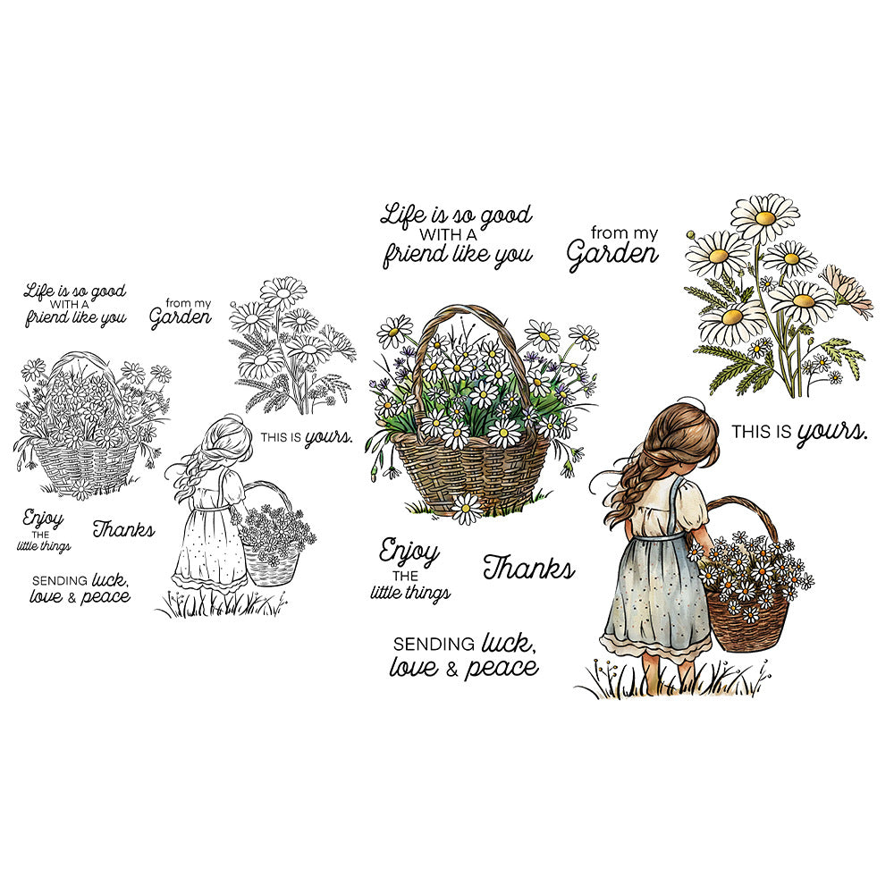 Girl Daisy Clear Stamps