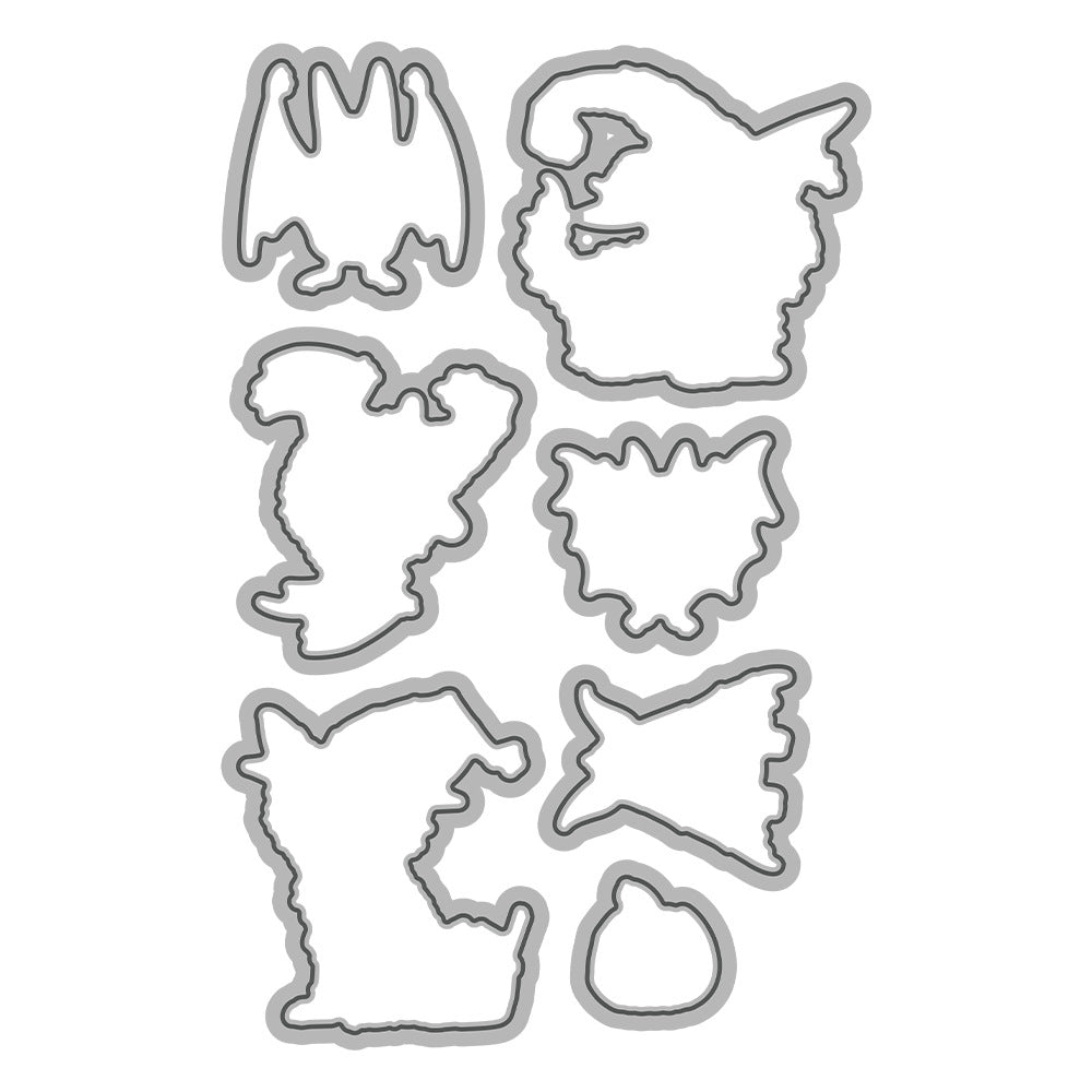 Halloween Bat Puppy Dies & Stamps Set