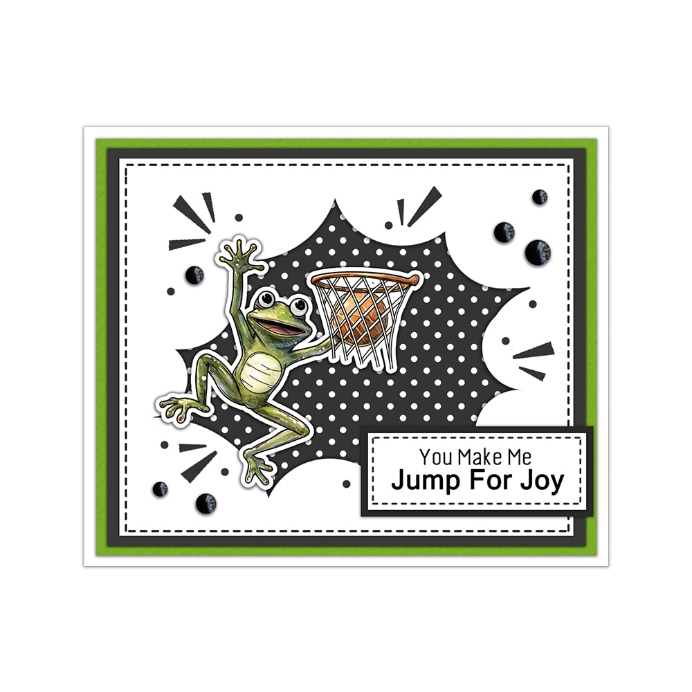 Cartoon Frog Sofa Basketball Dies & Stamps Set