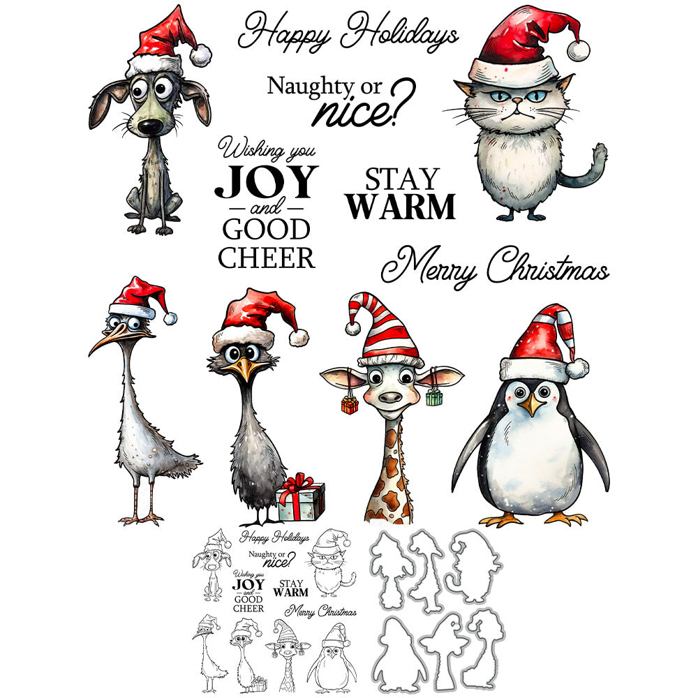 Christmas Animals Dies & Stamps Set