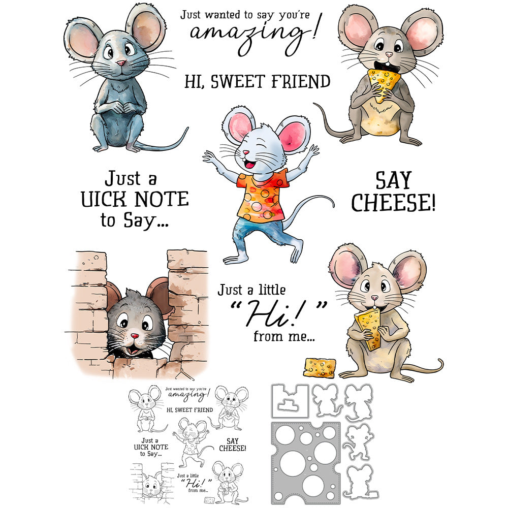 Animal Series Mouse Dies & Stamps Set