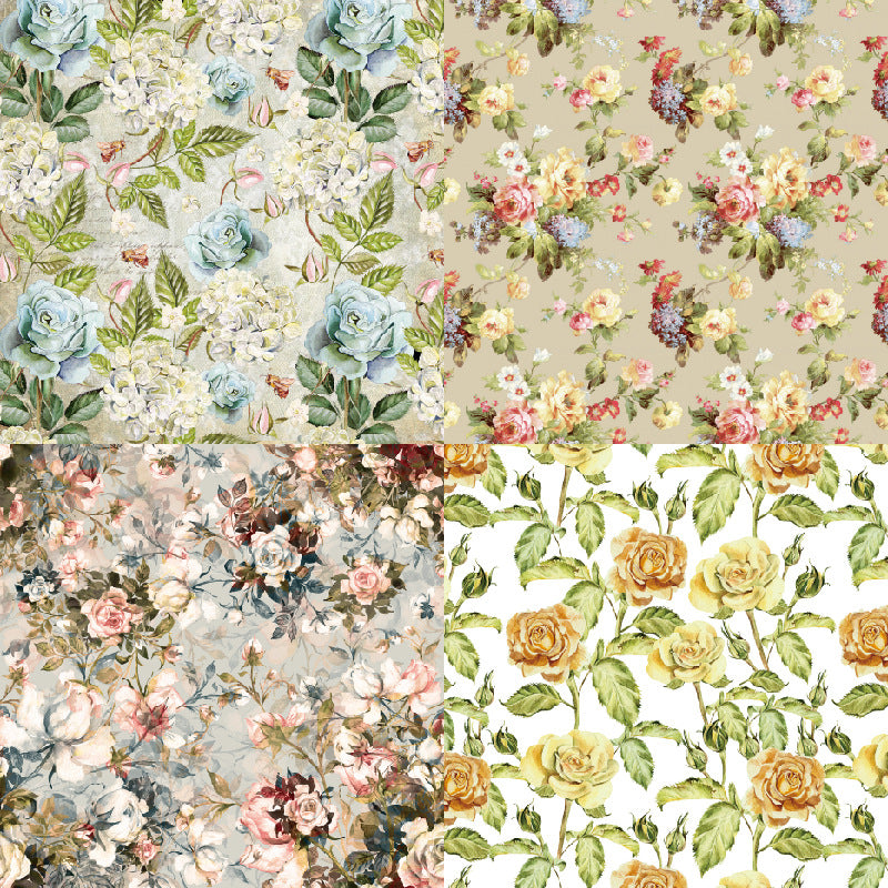24PCS 6" Flower Wallpaper Theme Scrapbook Paper & Cardstock