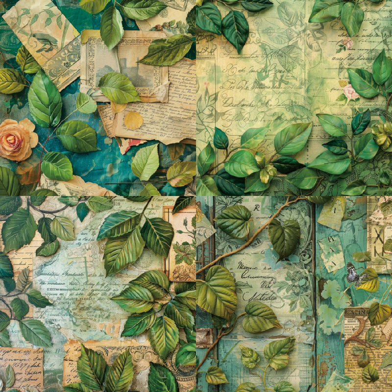 24PCS 6" Leaves Scrapbook Paper & Cardstock