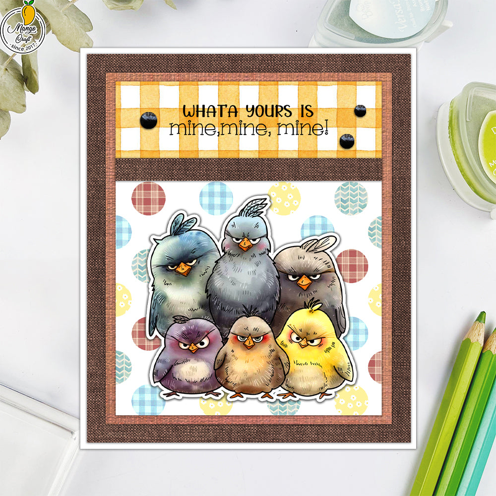 Funny Fat Bird Family Dies & Stamps Set