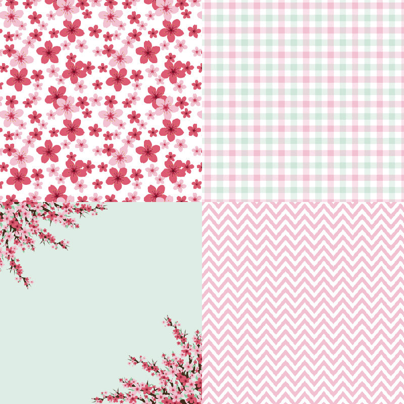 24PCS 6" Sakura Scrapbook Paper & Cardstock