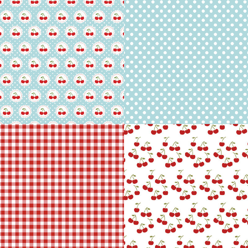 24PCS 6" Cherry Scrapbook Paper & Cardstock