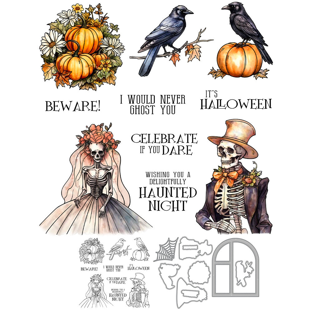 Halloween Skeleton Dies & Stamps Set