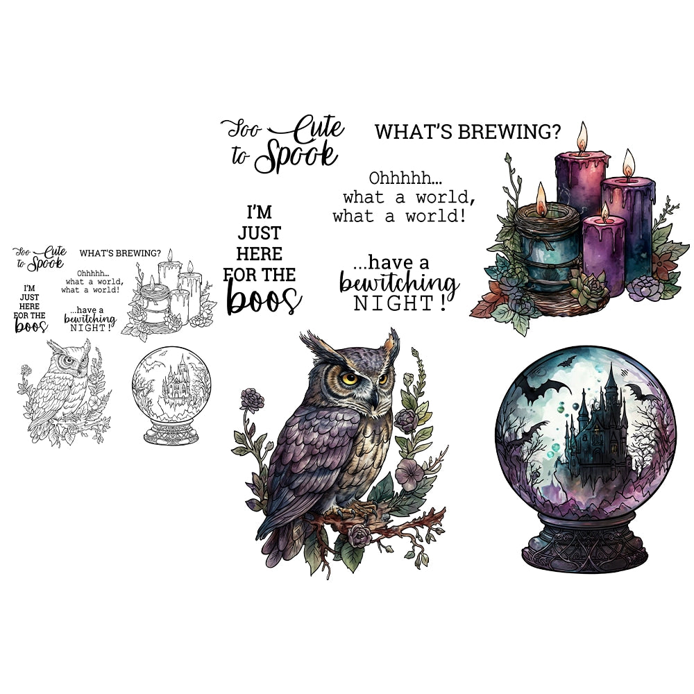 Magic Crystal Ball Owl Dies & Stamps Set