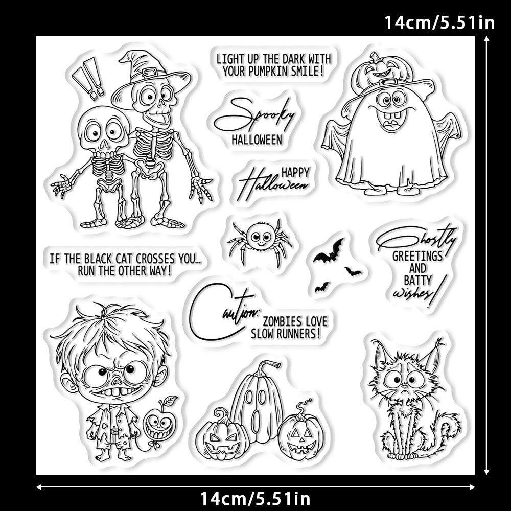 Halloween Skeleton Ghost Dies & Stamps Set