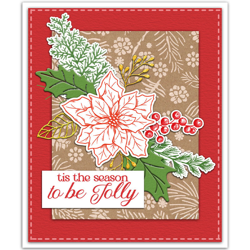 Christmas Poinsettia Dies & Stamps Set