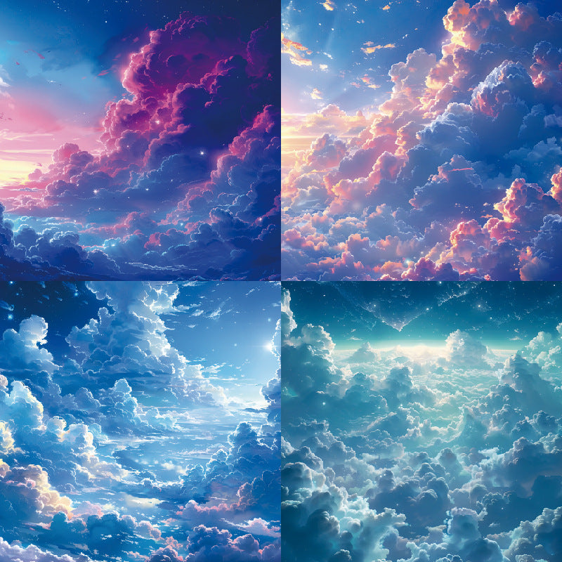 24PCS 6" Clear Clouds Scrapbook Paper & Cardstock