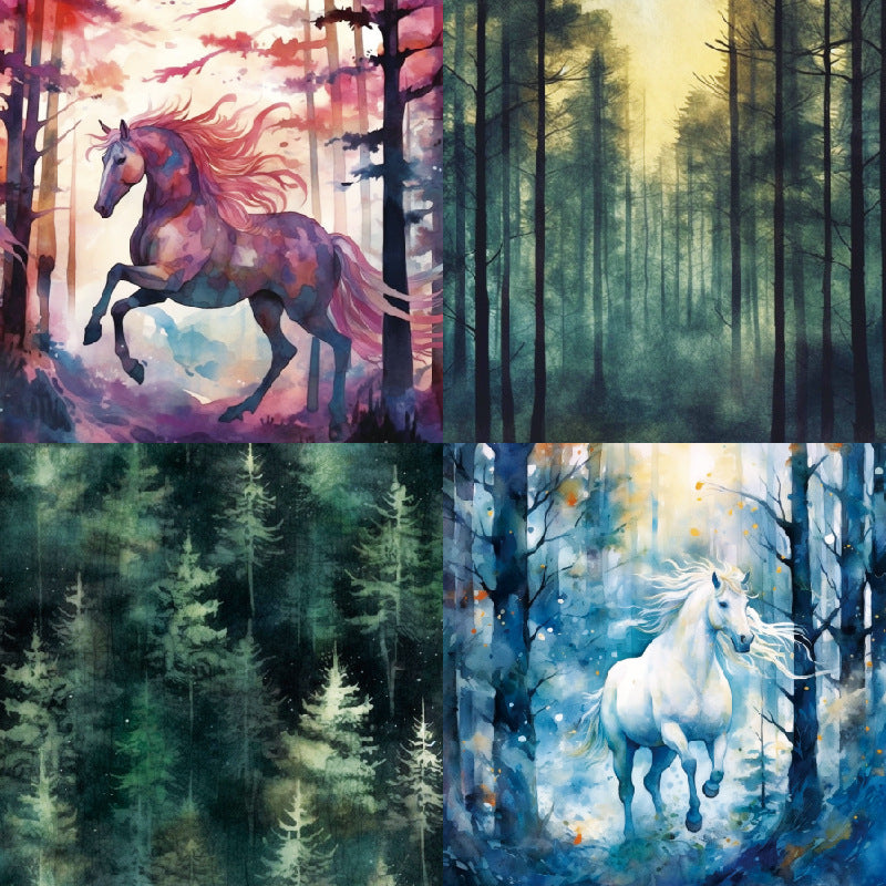 24PCS 6" Horse In Woods Scrapbook Paper & Cardstock