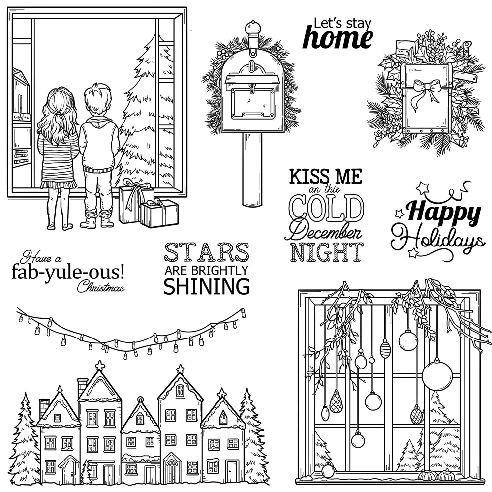 Christmas Party Decorations Clear Stamps