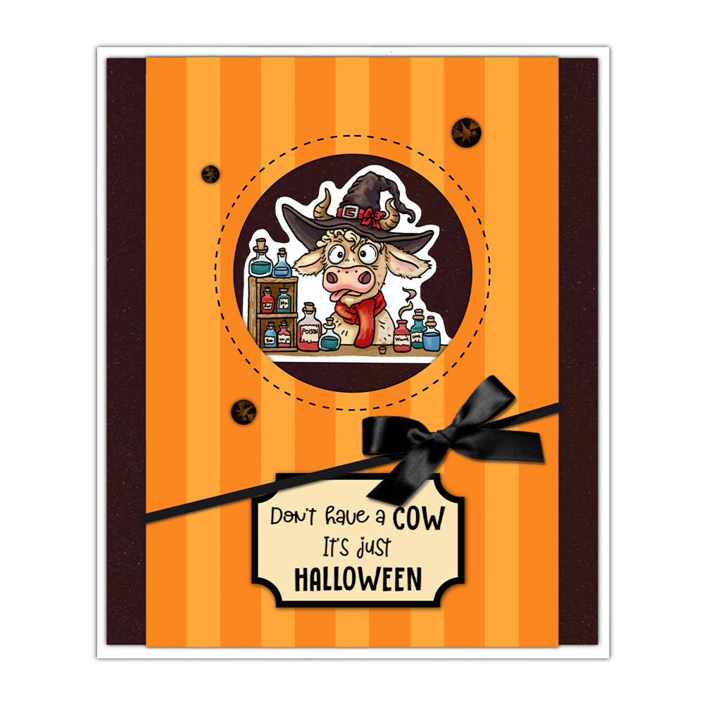 Halloween Cute Cow Dies & Stamps Set