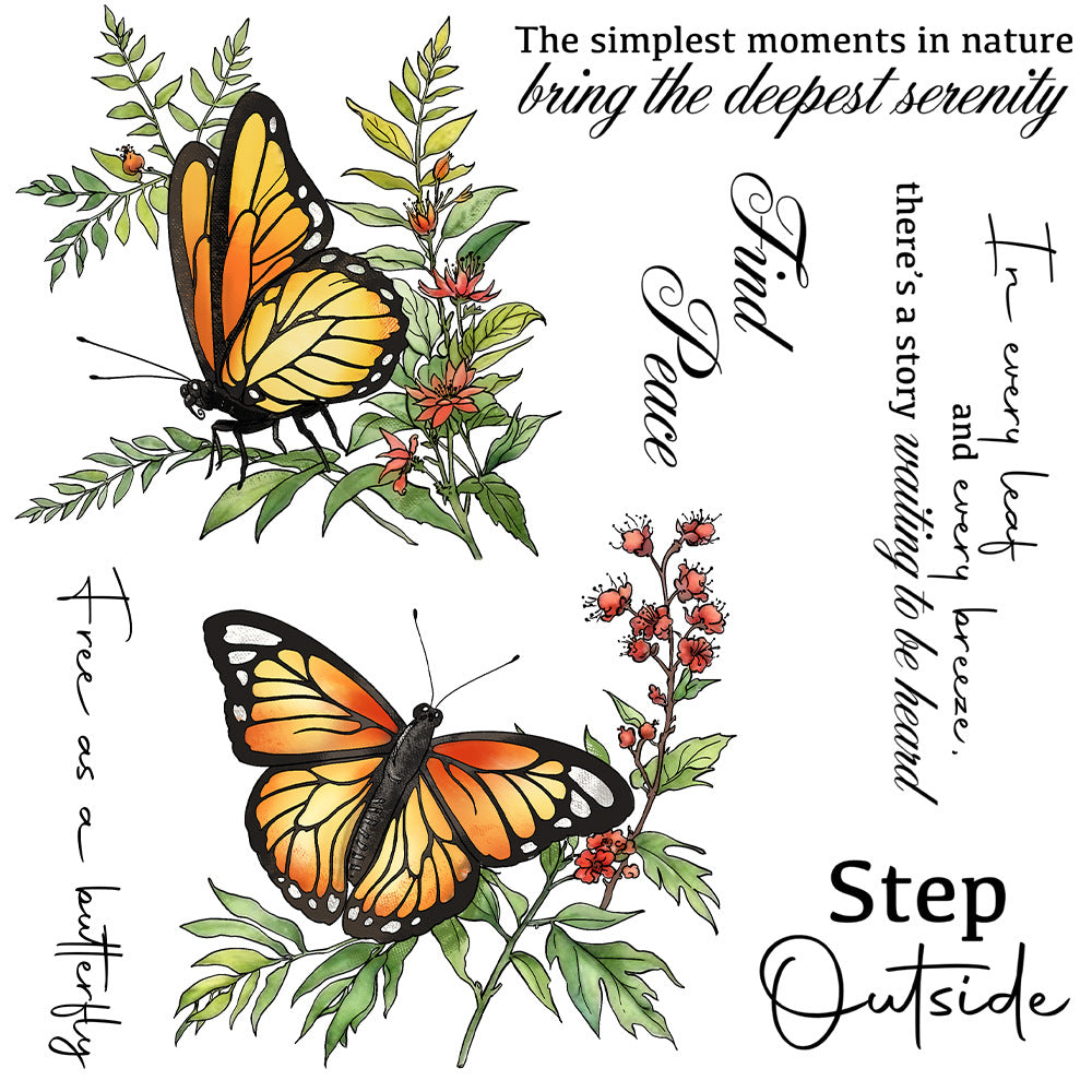 Flowers and Butterflies Dies & Stamps Set