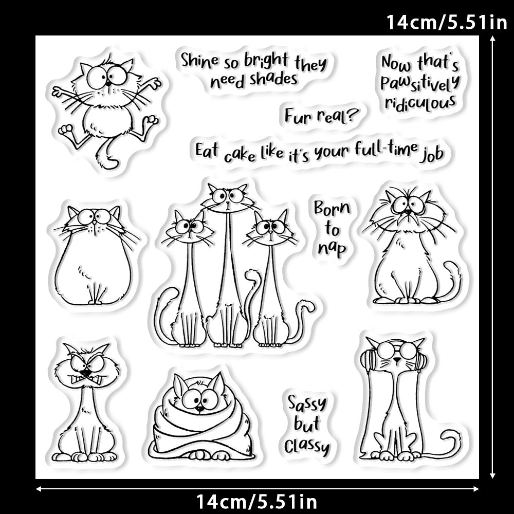 Funny Cats Dies & Stamps Set