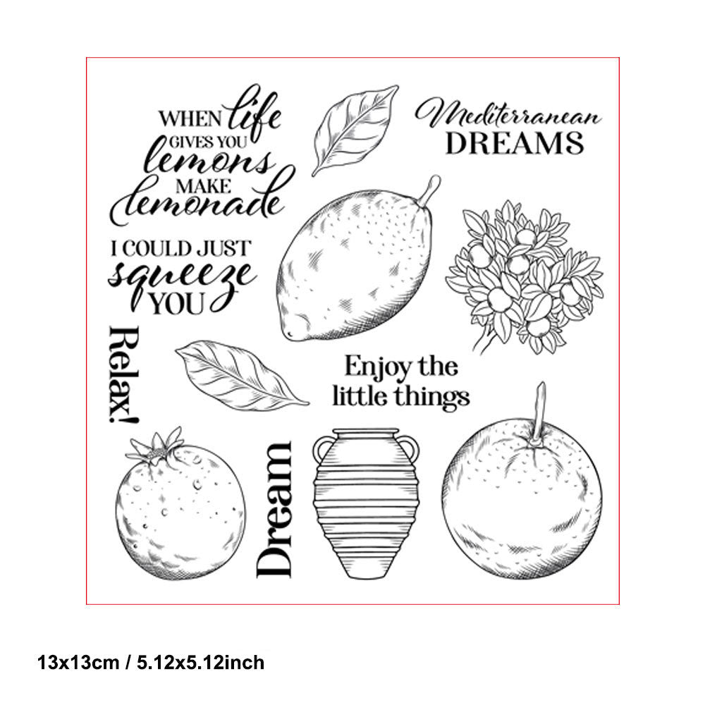 Fruit Pattern DIY Scrapbook Clear Stamps