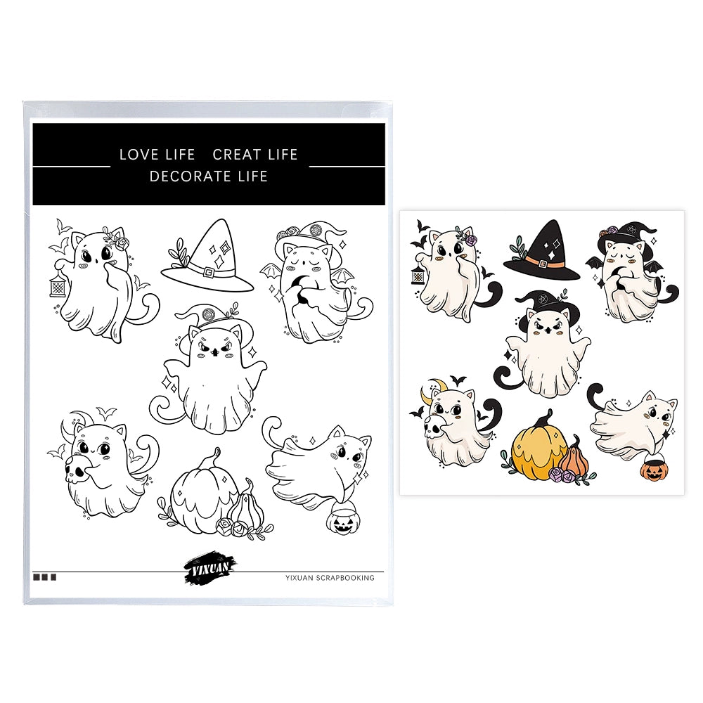 Cute Witch Ghost Dies & Stamps Set