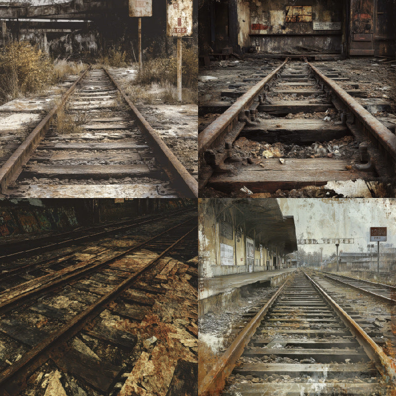 24PCS 6" Railway Relics Scrapbook Paper & Cardstock