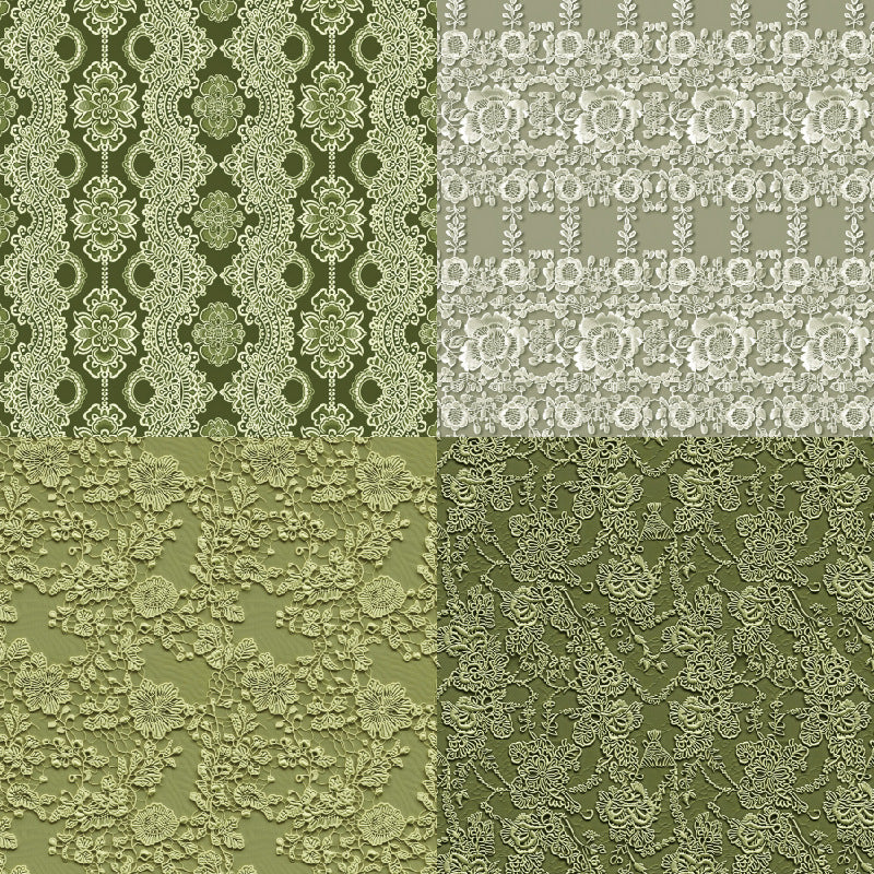 24PCS 6" Green Lace Scrapbook Paper & Cardstock