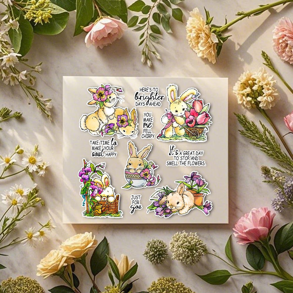 Flower Bunny Clear Stamps