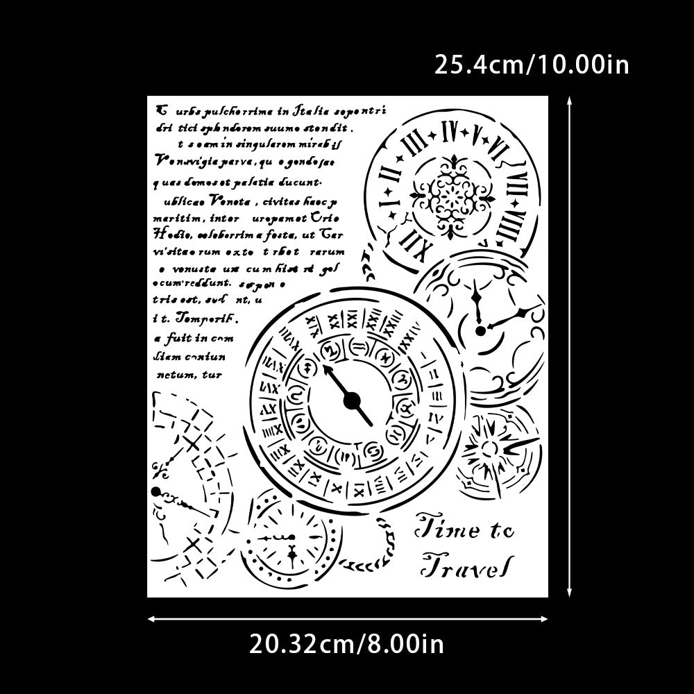 Clock Pattern DIY Painting Hollow Stencil