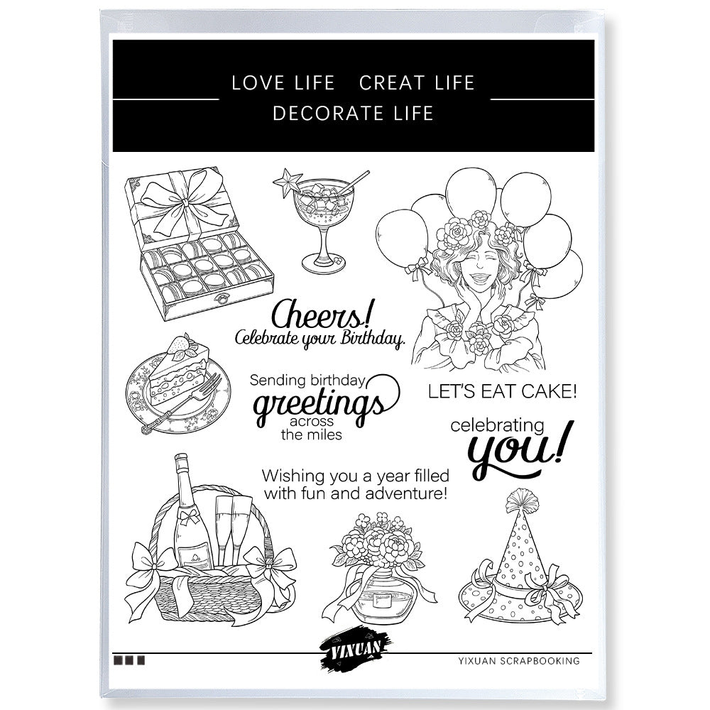 Girls Party Theme Dies & Stamps Set