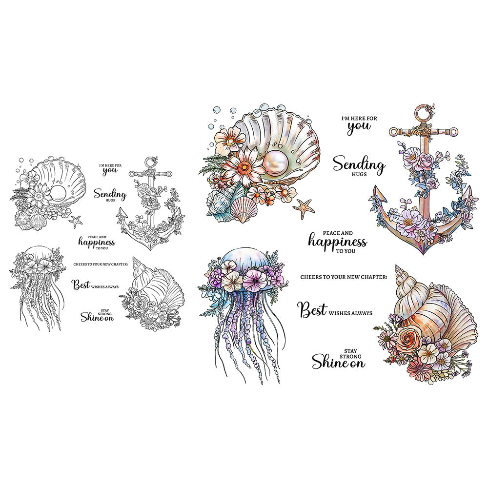 Shell Jellyfish Clear Stamps