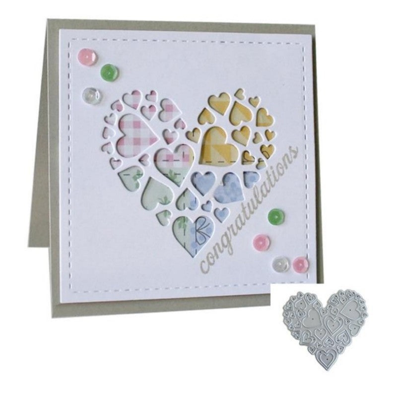 Mini Love Heart Background Frame Cutting Dies