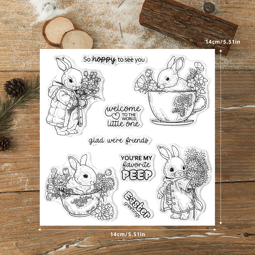 Cute Easter Bunny Dies & Stamps Set