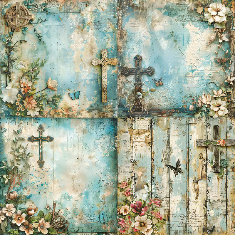 24PCS 6" Holy Cross Scrapbook Paper & Cardstock