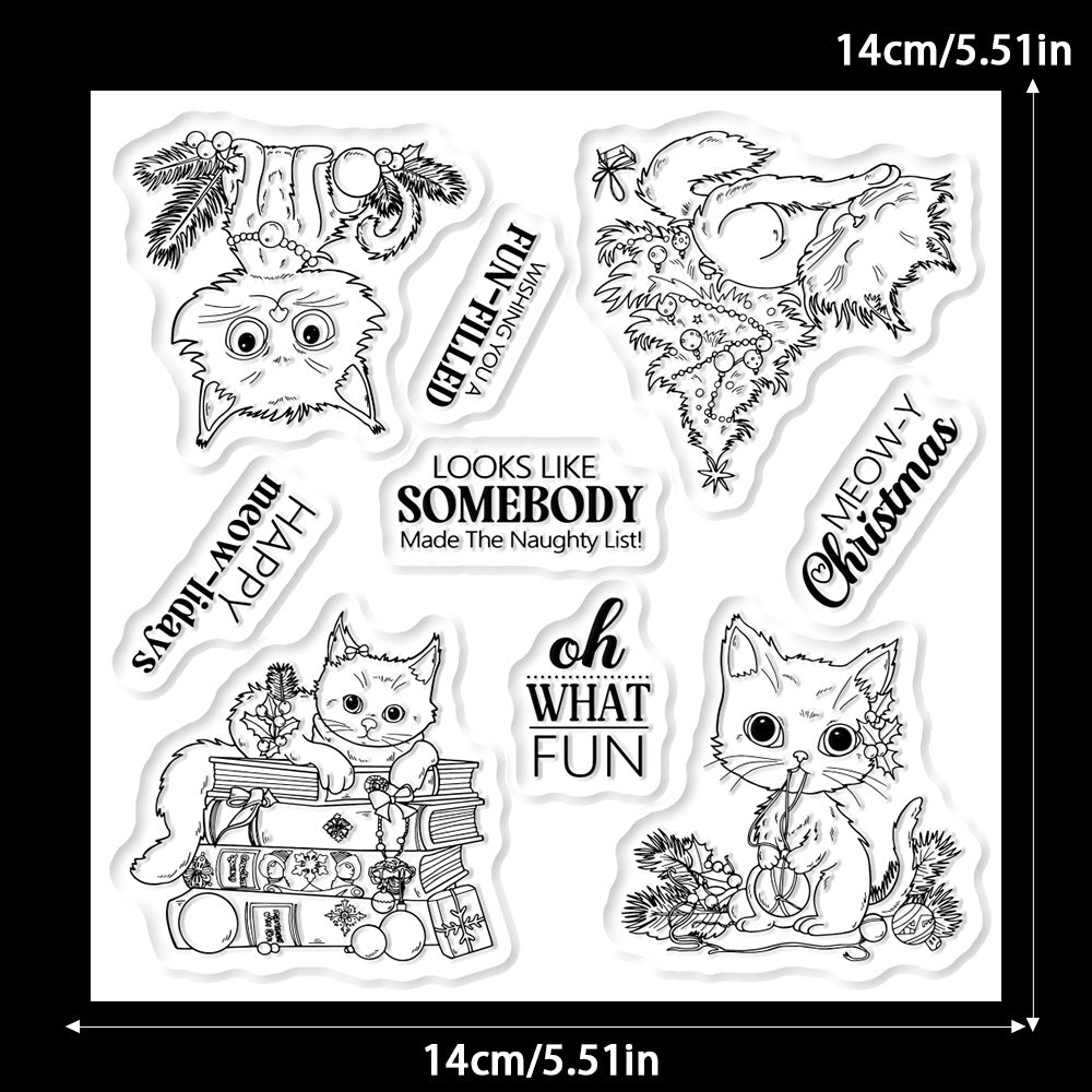 Christmas Black Cat Clear Stamps