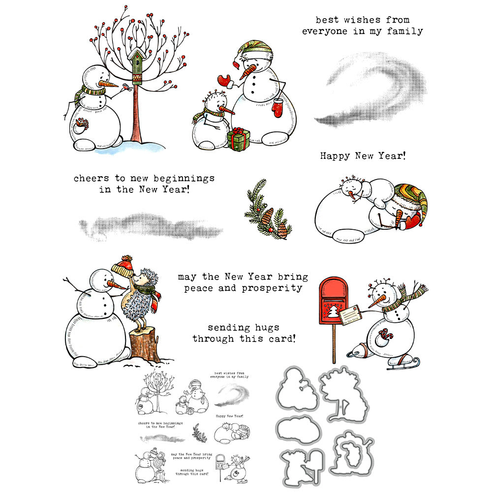 Winter Snowman Dies & Stamps Set