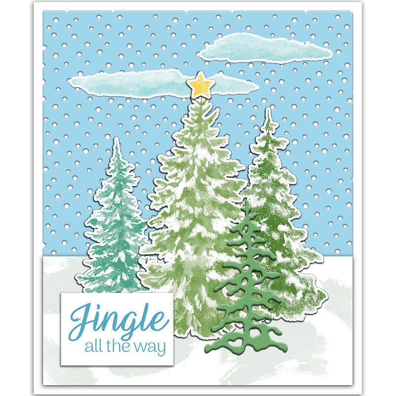 Christmas Tree Dies & Stamps Set
