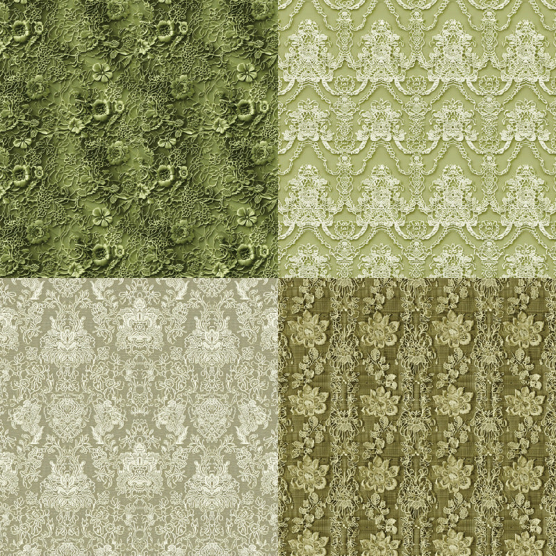 24PCS 6" Green Lace Scrapbook Paper & Cardstock