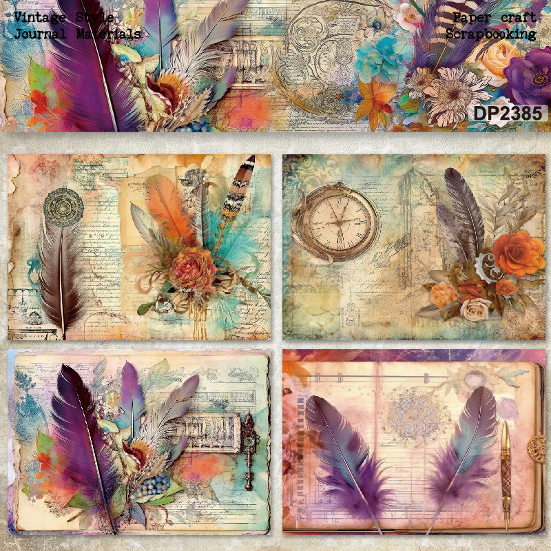 A5 Feather Series DIY Scrapbook Paper