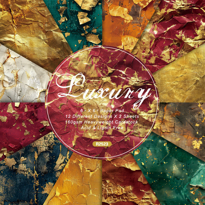 24PCS 6" Luxury Scrapbook Paper & Cardstock