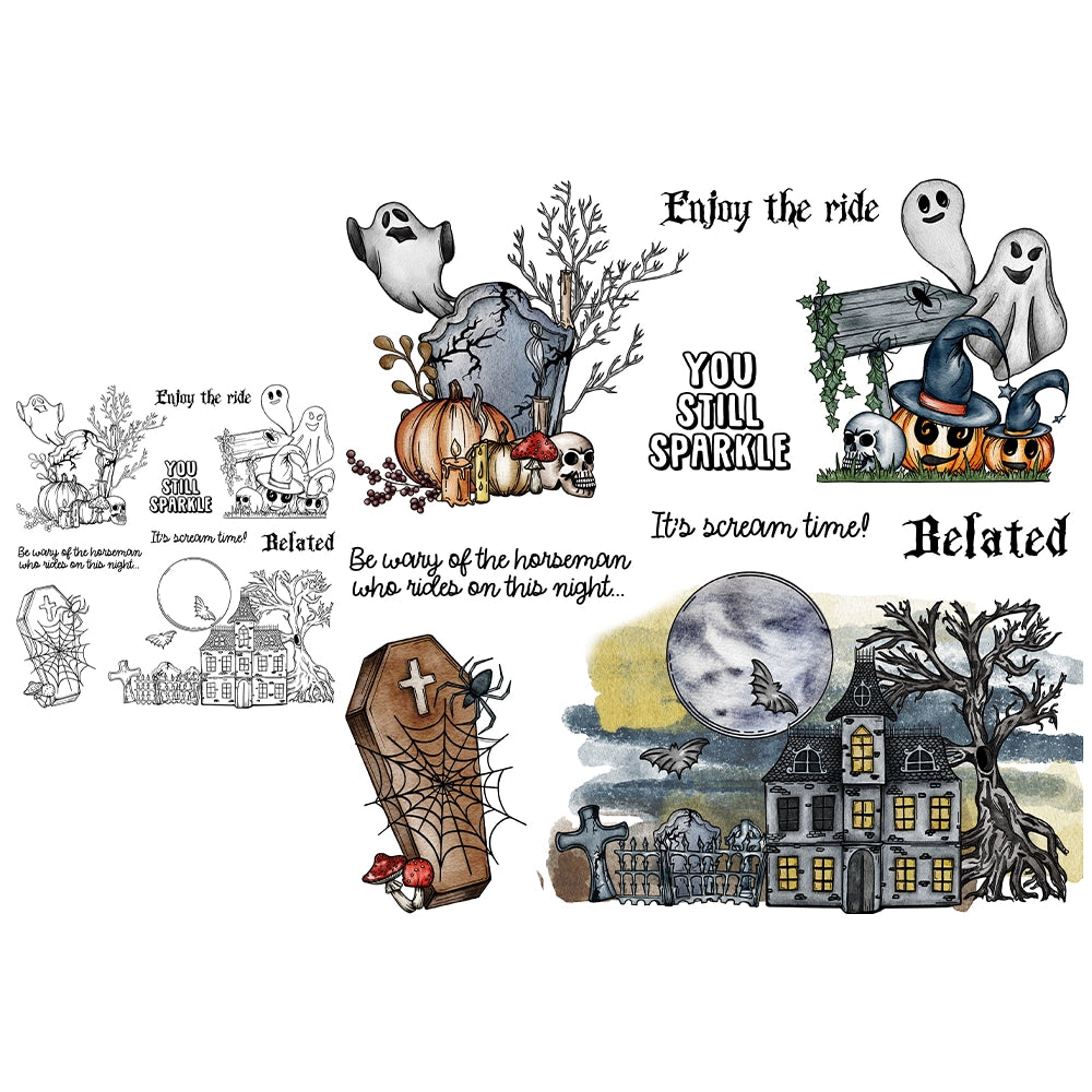 Halloween Castle Ghost Pumpkin Dies & Stamps Set