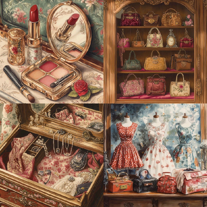 24PCS 6" Lady Cosmetics Scrapbook Paper & Cardstock
