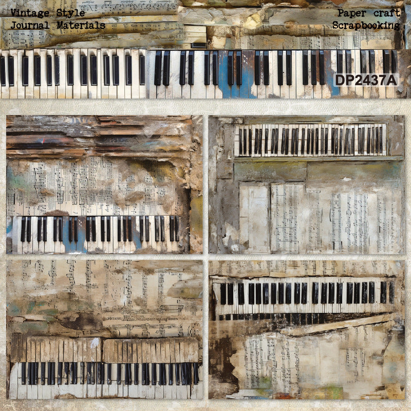 A5 Vintage Piano Journal Scrapbook Paper