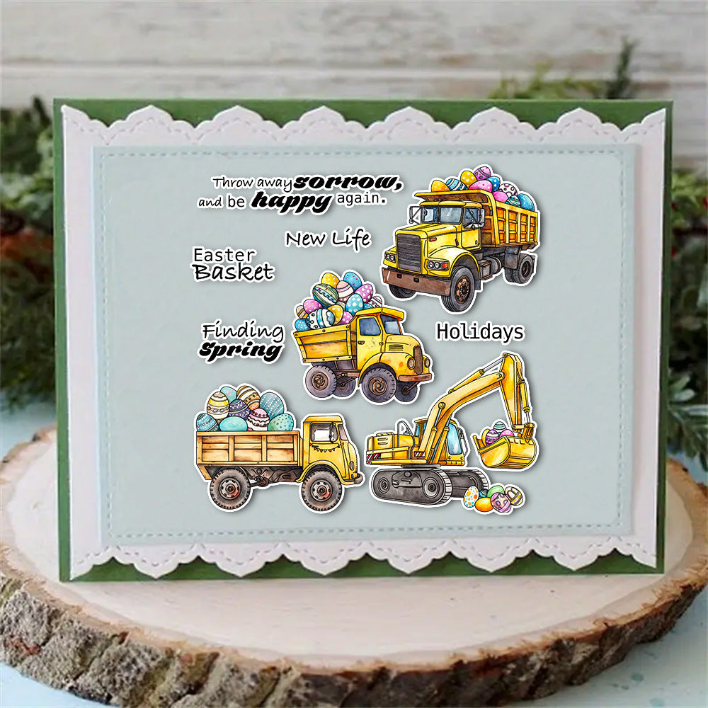 Easter Theme Cartoon Cars Clear Stamps