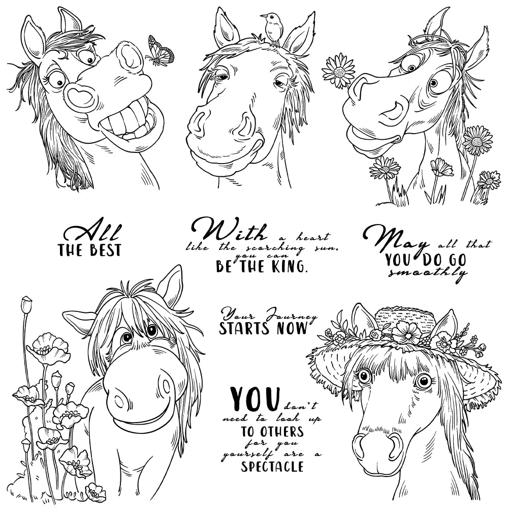 Funny Horses Clear Stamps