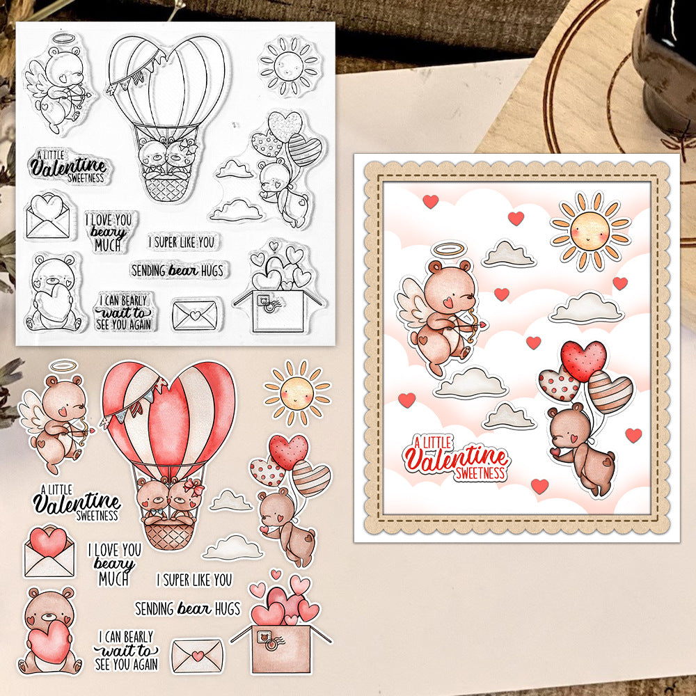 Valentine's Day Bear Clear Stamps