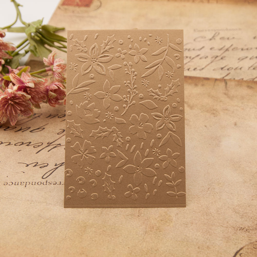 Flowers and Leaves Pattern Plastic Embossing Folder