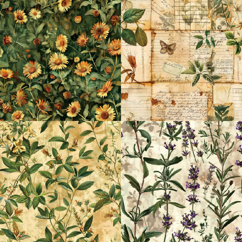 24PCS 6" Verdant Whispers Scrapbook Paper & Cardstock