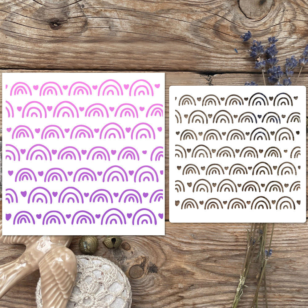 Small Rainbow Background DIY Painting Hollow Stencil