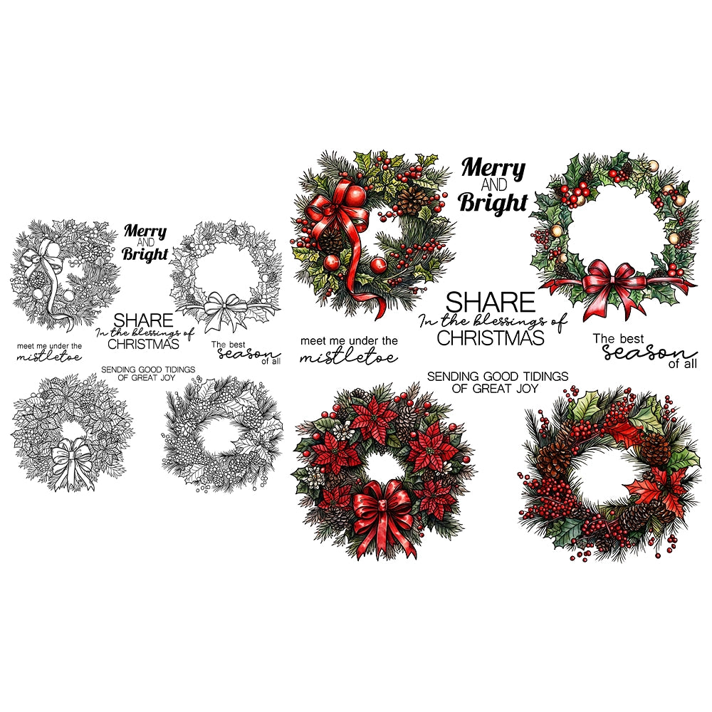 Christmas Wreath Dies & Stamps Set