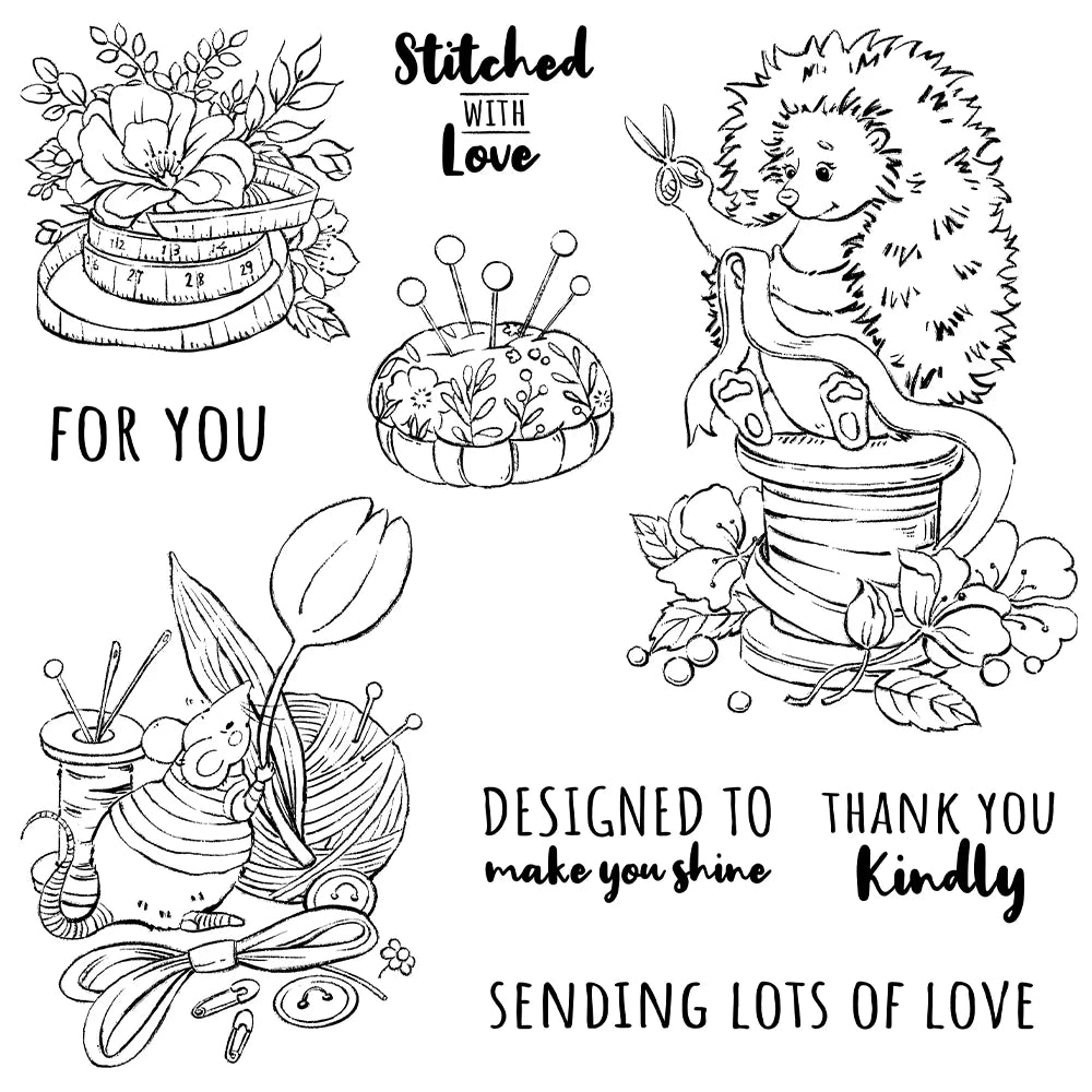 Cute Tailor Mouse Dies & Stamps Set
