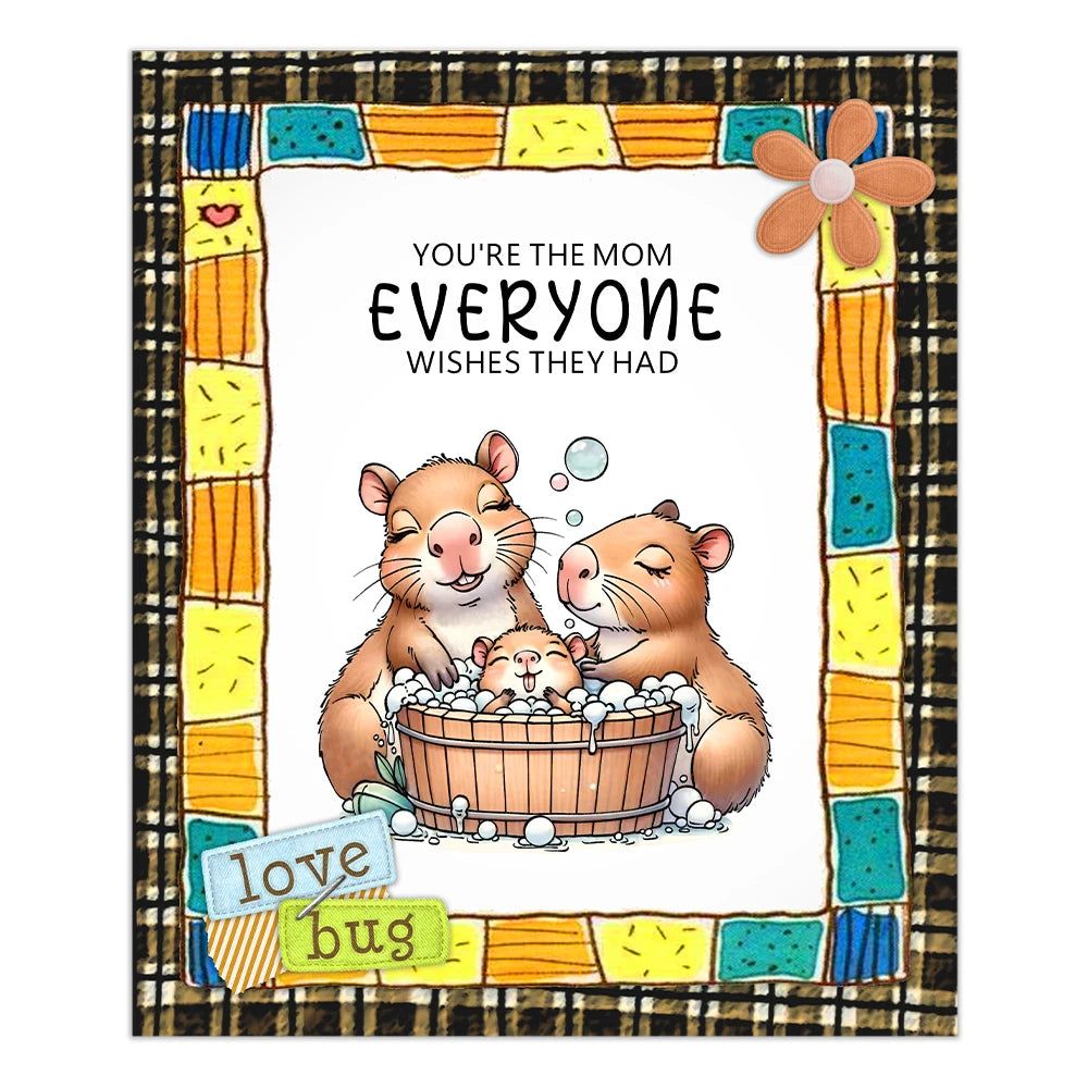 Mom Baby Capybara Dies & Stamps Set