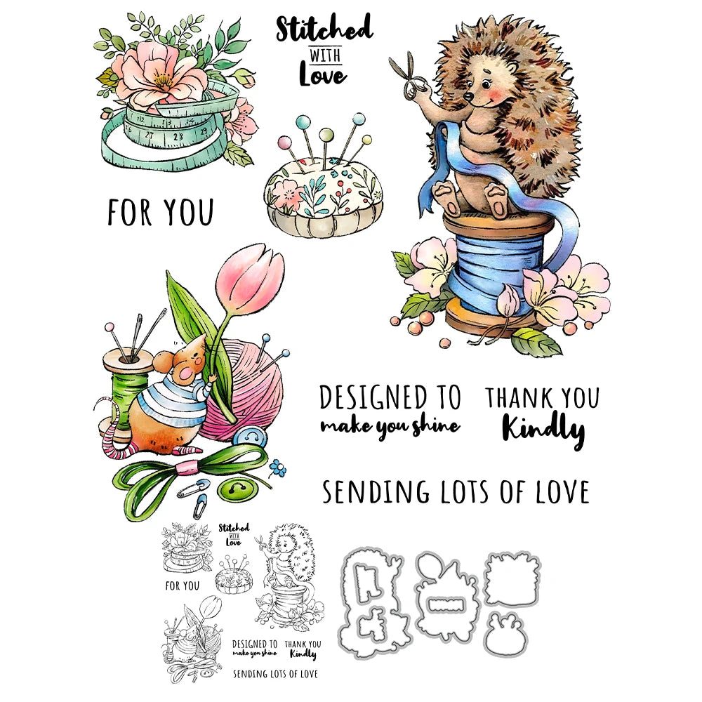 Cute Tailor Mouse Dies & Stamps Set